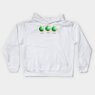 Green Cheerful Christmas Ball Ornaments Kids Hoodie